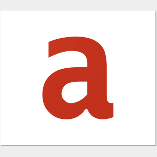 Letter a in Red Text Minimal Typography Posters and Art